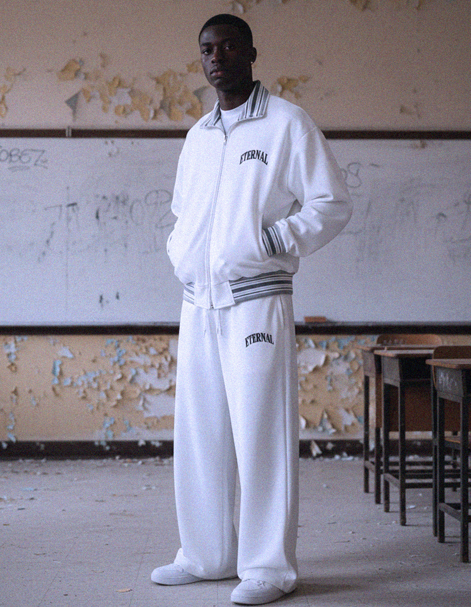 ETERNAL Striped Rib Collar Zip Jacket