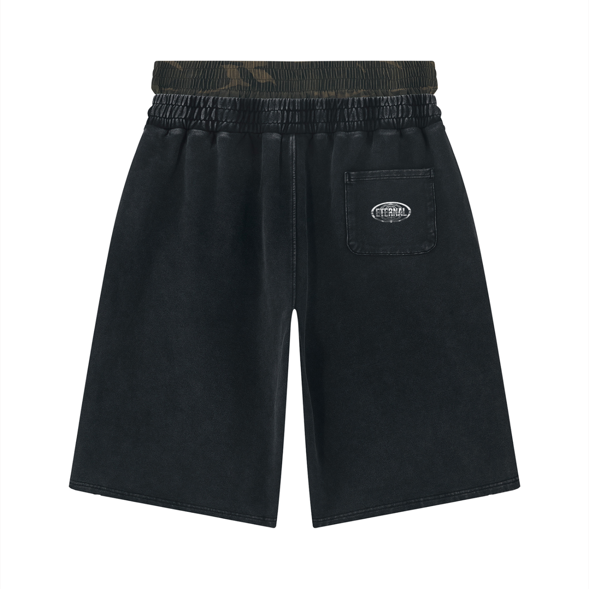 Unisex Vintage Wash Distressed Wide Leg Shorts