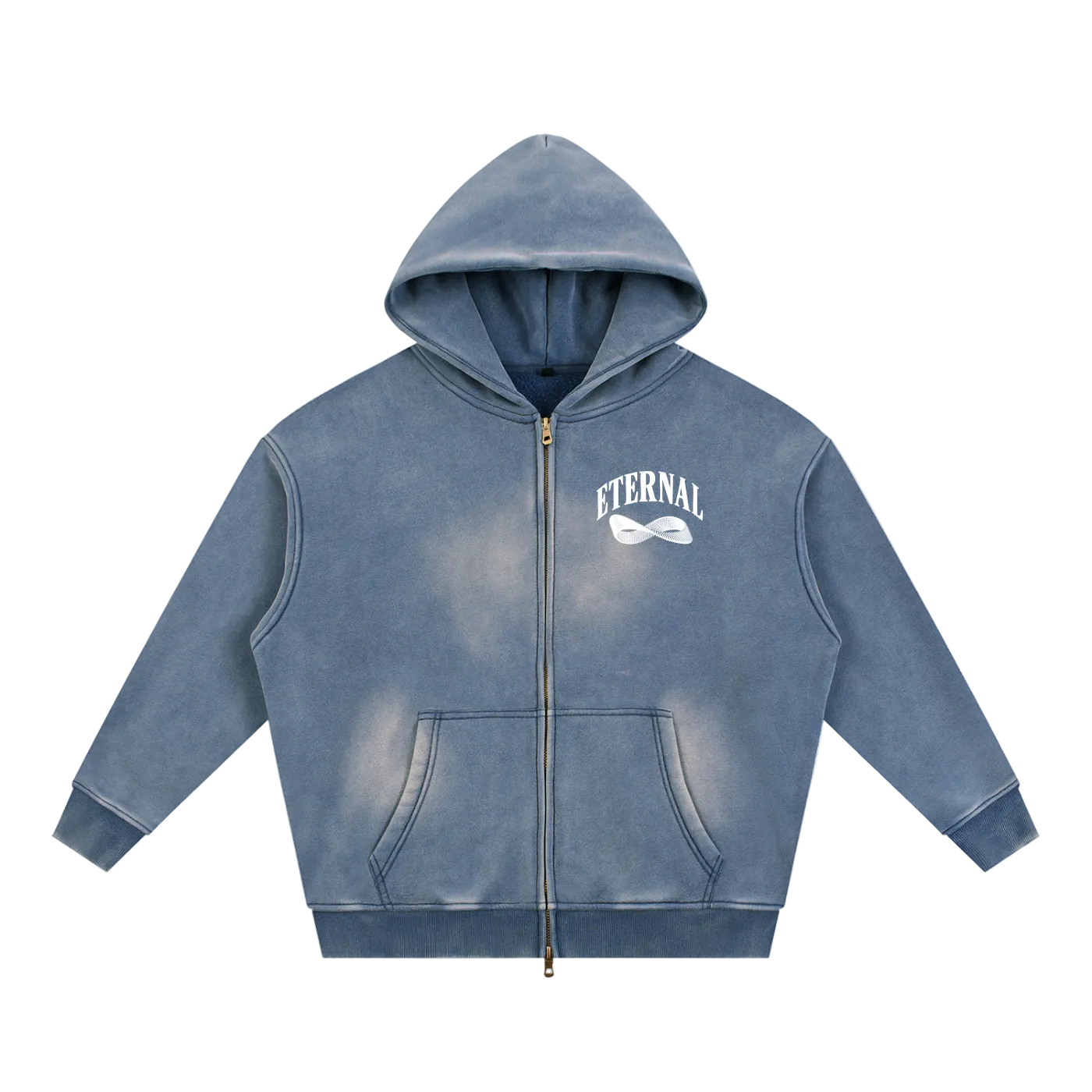 Möbius Sunfade Zip Boxy Fleece Hoodie