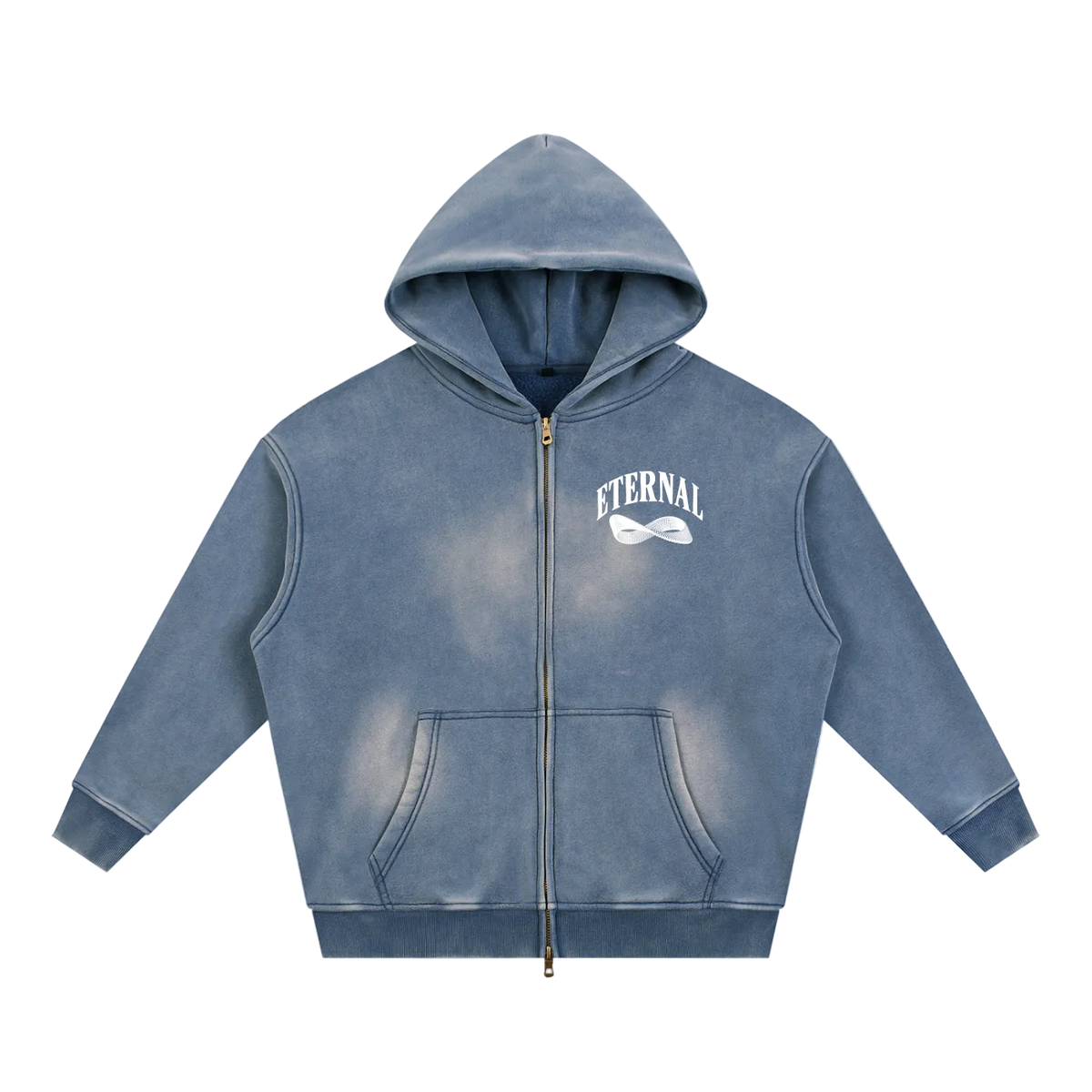 Möbius Sunfade Zip Boxy Fleece Hoodie