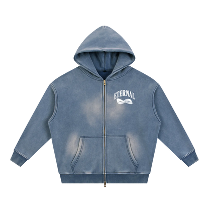 Möbius Sunfade Zip Boxy Fleece Hoodie