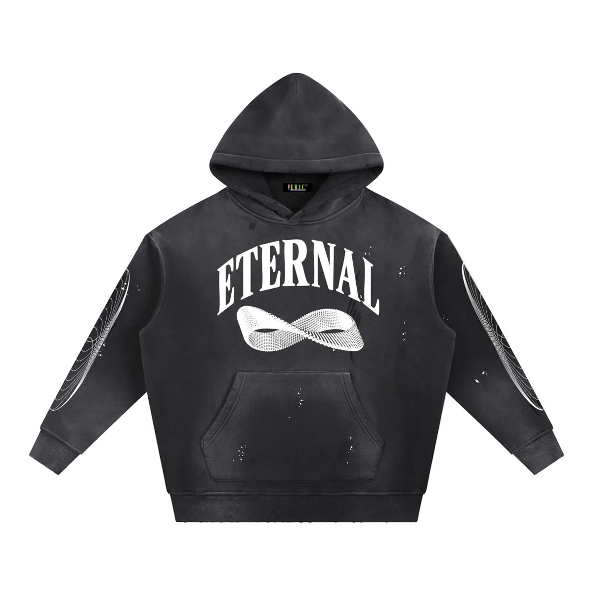 Möbius Vintage Washed Frayed Fleece Hoodie