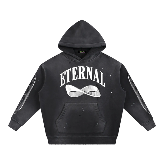 Möbius Vintage Washed Frayed Fleece Hoodie
