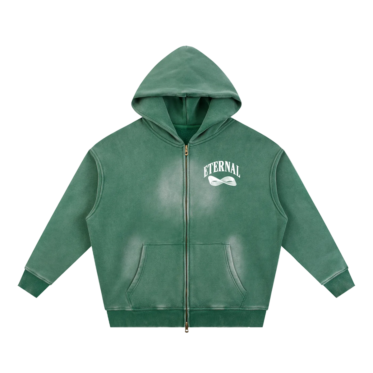Möbius Sunfade Zip Boxy Fleece Hoodie