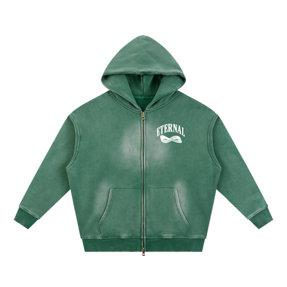 Möbius Sunfade Zip Boxy Fleece Hoodie