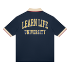 "LEARN LIFE" Color Block Polo Shirt