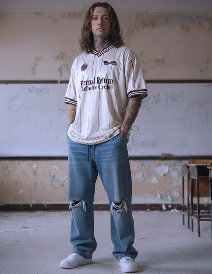 Control Contrast Stripes Polo Collar T-Shirt