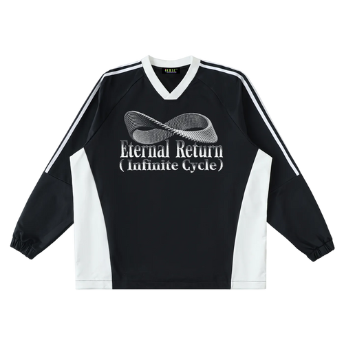 Black and white sports jersey with Eternal Return branding on a white background