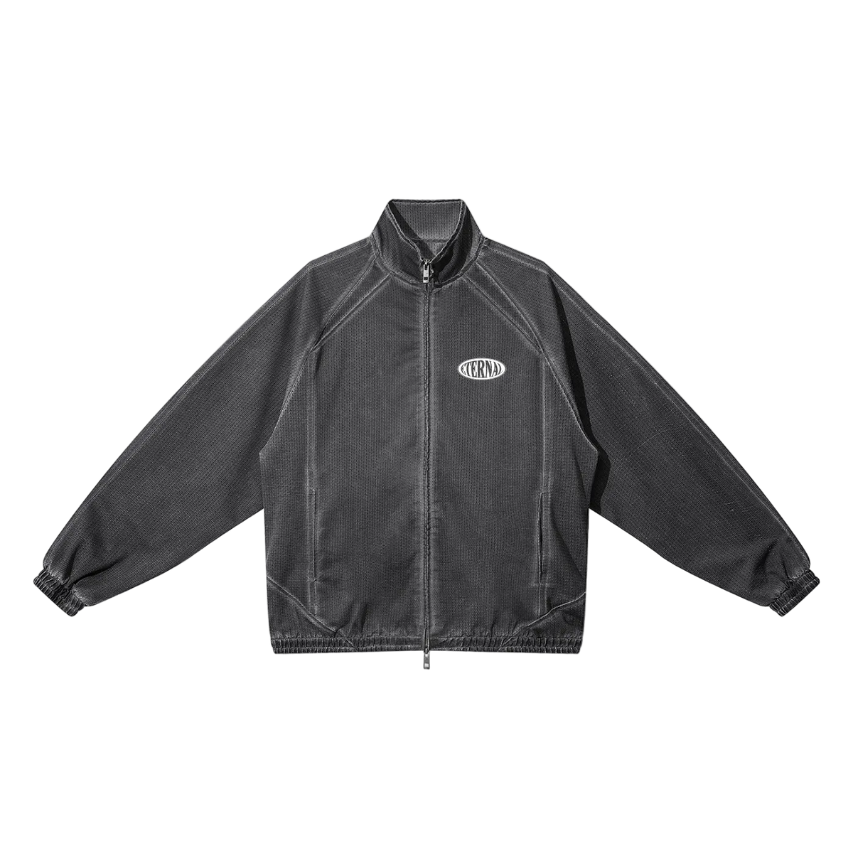 Oval Logo Vintage Wash Full Zip Mesh Jacket