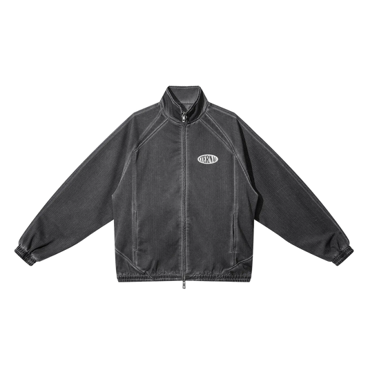 Oval Logo Vintage Wash Full Zip Mesh Jacket