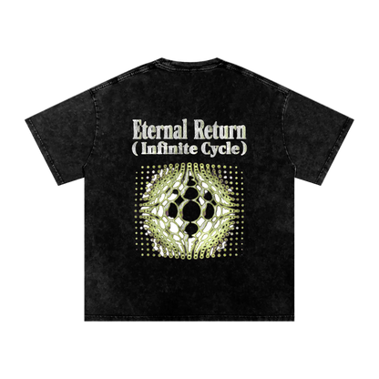 Peace Snow Washed Oversized Cotton T-Shirt