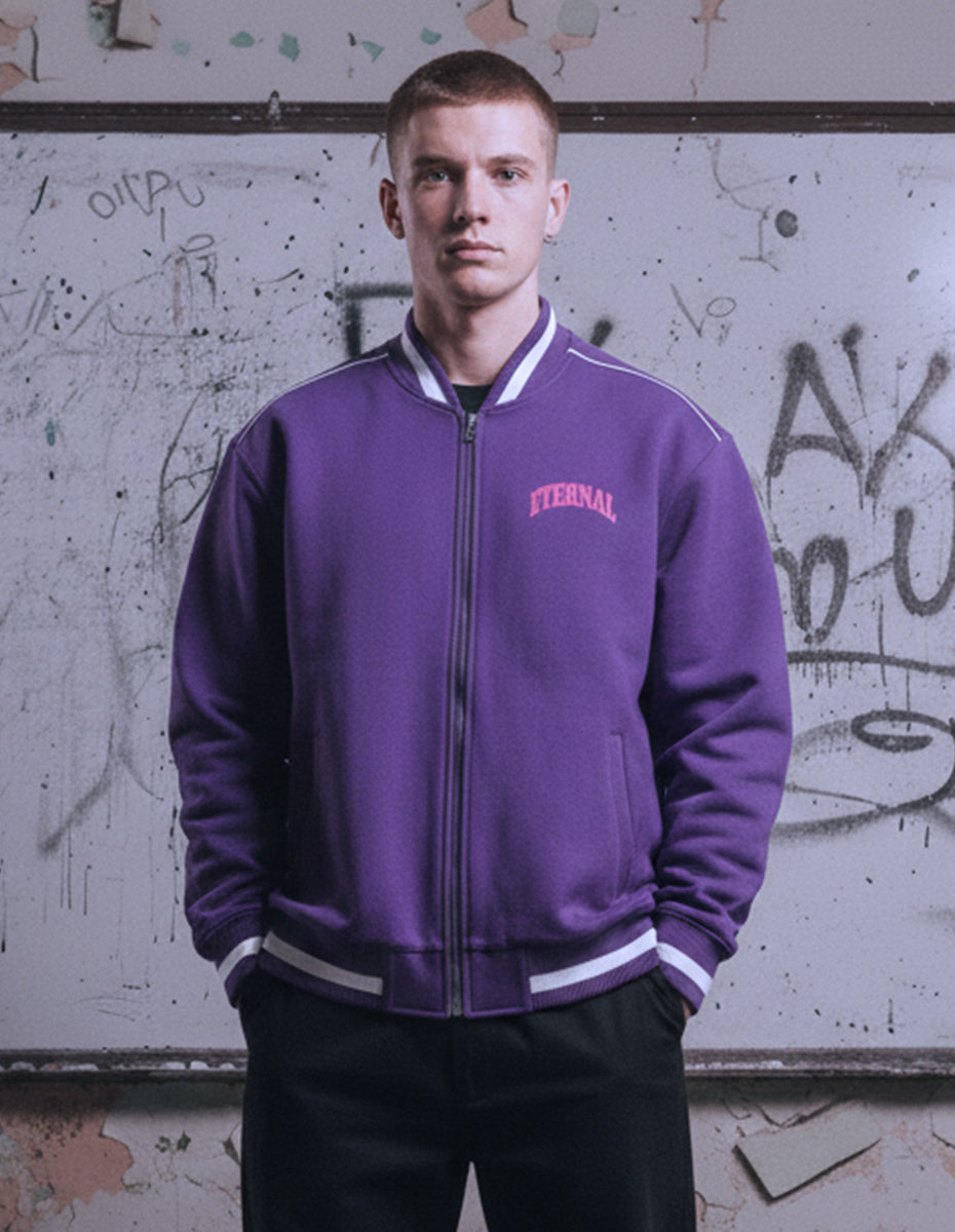 ETERNAL Contrast Piping Zip Bomber Jacket