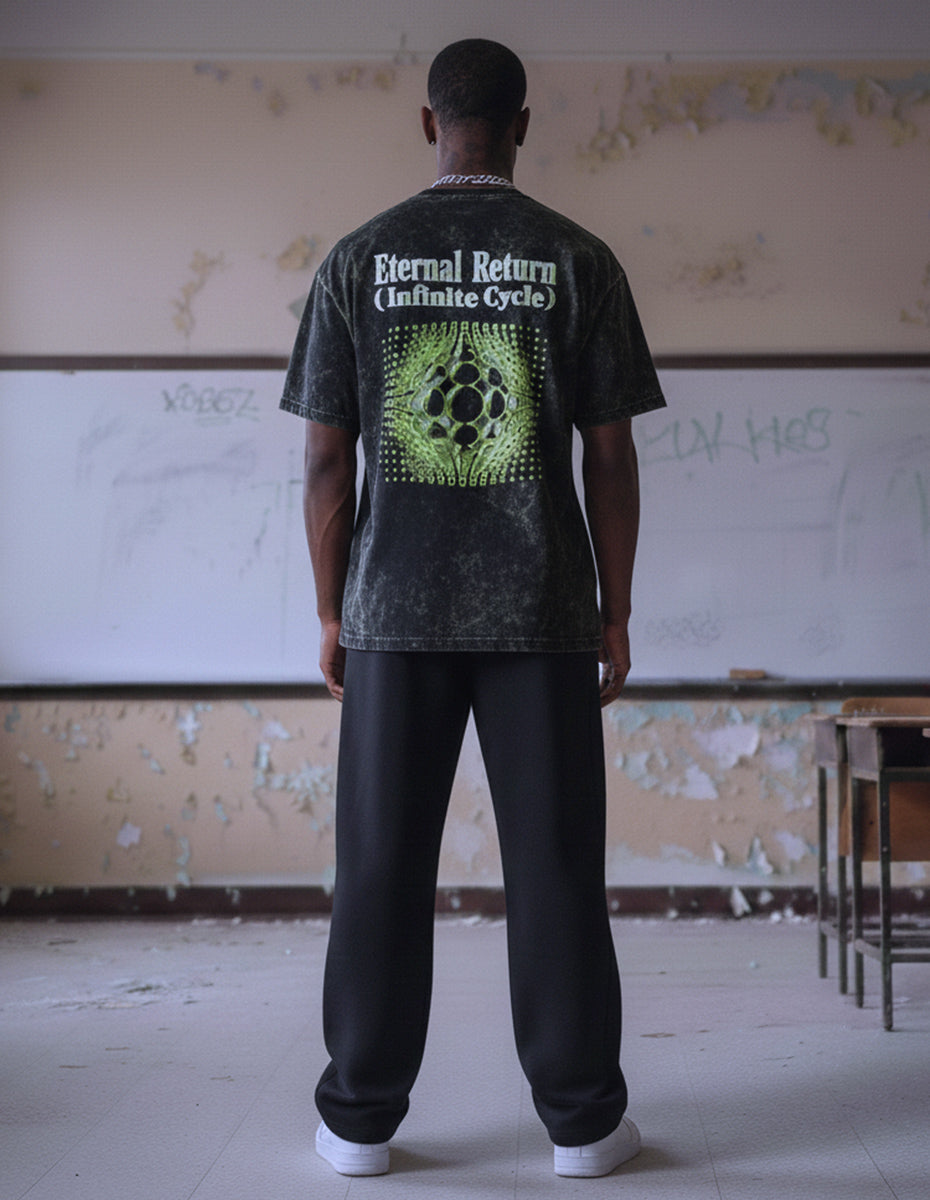 Peace Snow Washed Oversized Cotton T-Shirt