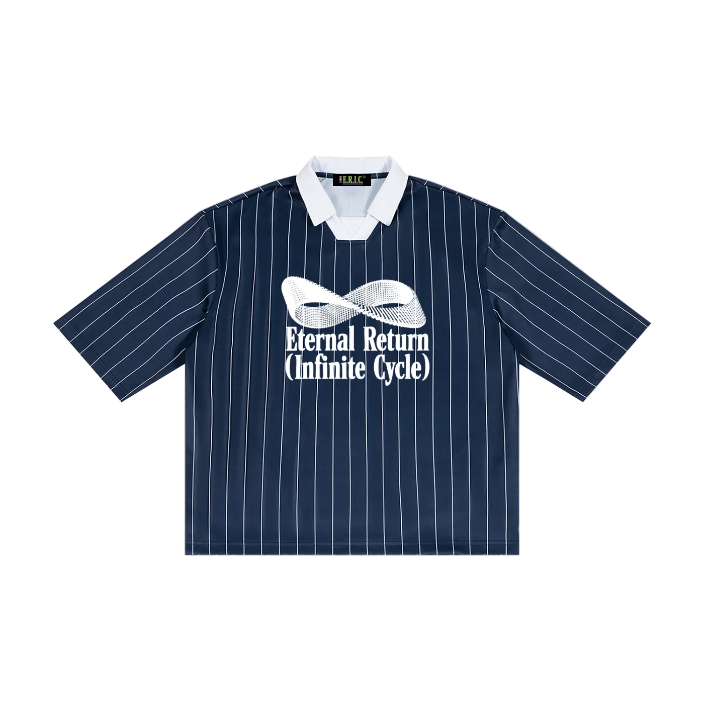 Classic Logo Pinstripe Collared Soccer Jersey