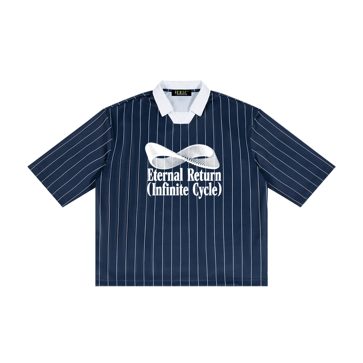 Classic Logo Pinstripe Collared Soccer Jersey