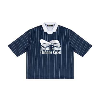 Classic Logo Pinstripe Collared Soccer Jersey