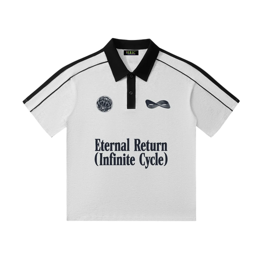 Eternal Contrast Collar Short-Sleeve Polo Shirt