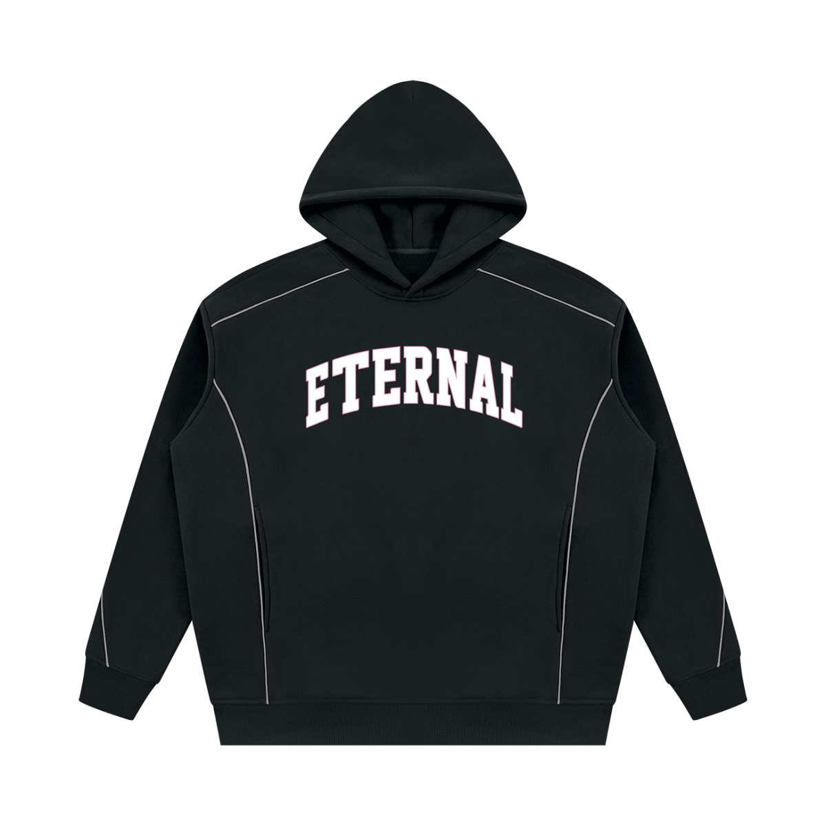 Unisex Oversized Piping Fleece Hoodie