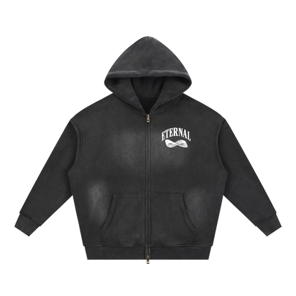 Möbius Sunfade Zip Boxy Fleece Hoodie