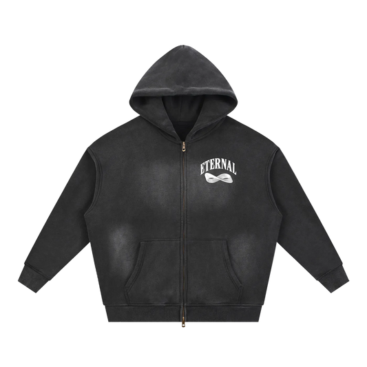 Möbius Sunfade Zip Boxy Fleece Hoodie