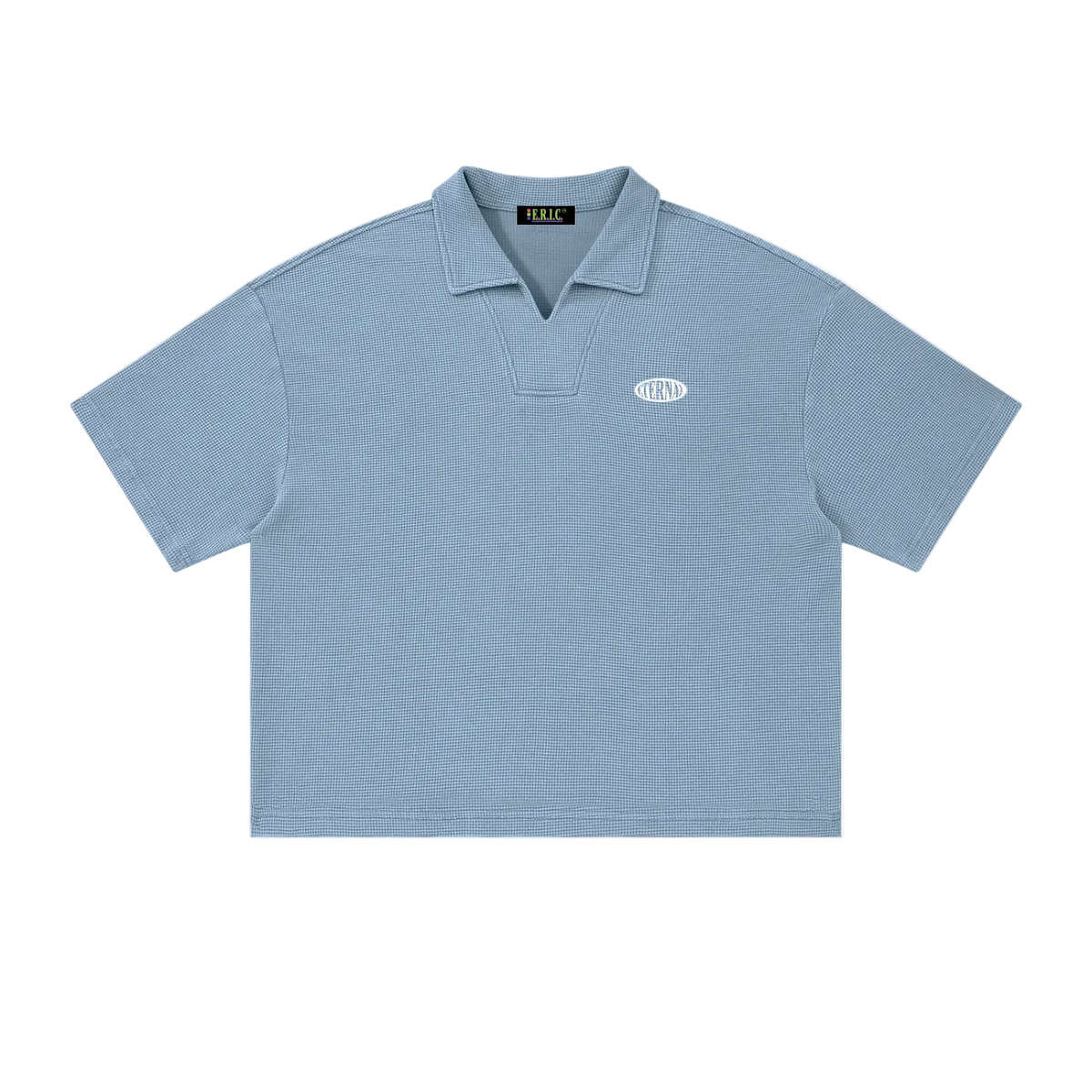Oval Logo Vintage Wash Waffle Boxy Polo Shirt