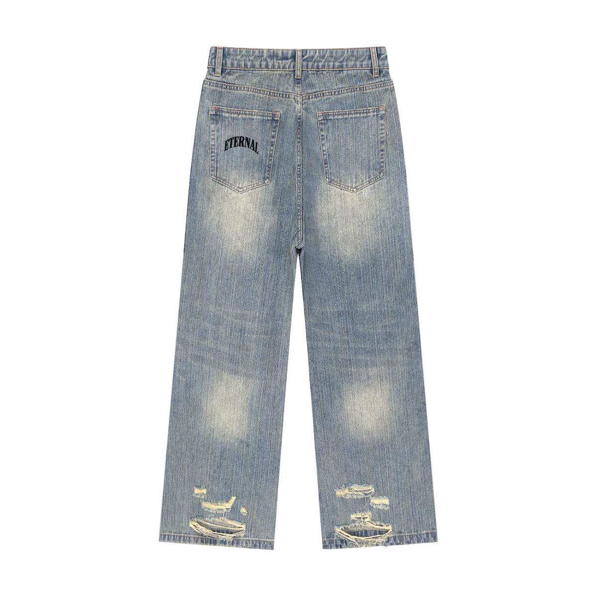 Vintage Wash Distressed Denim Jeans