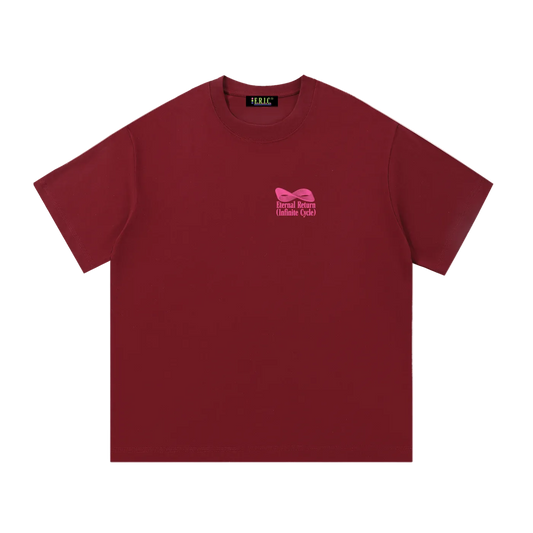 Logo Cotton Tee in Wine