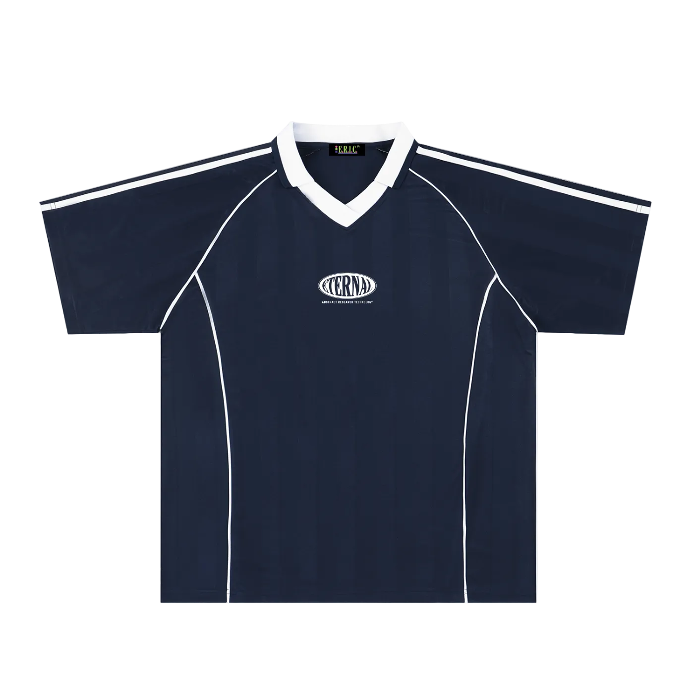 Oval Logo Shadow Stripe Collared Soccer Jersey