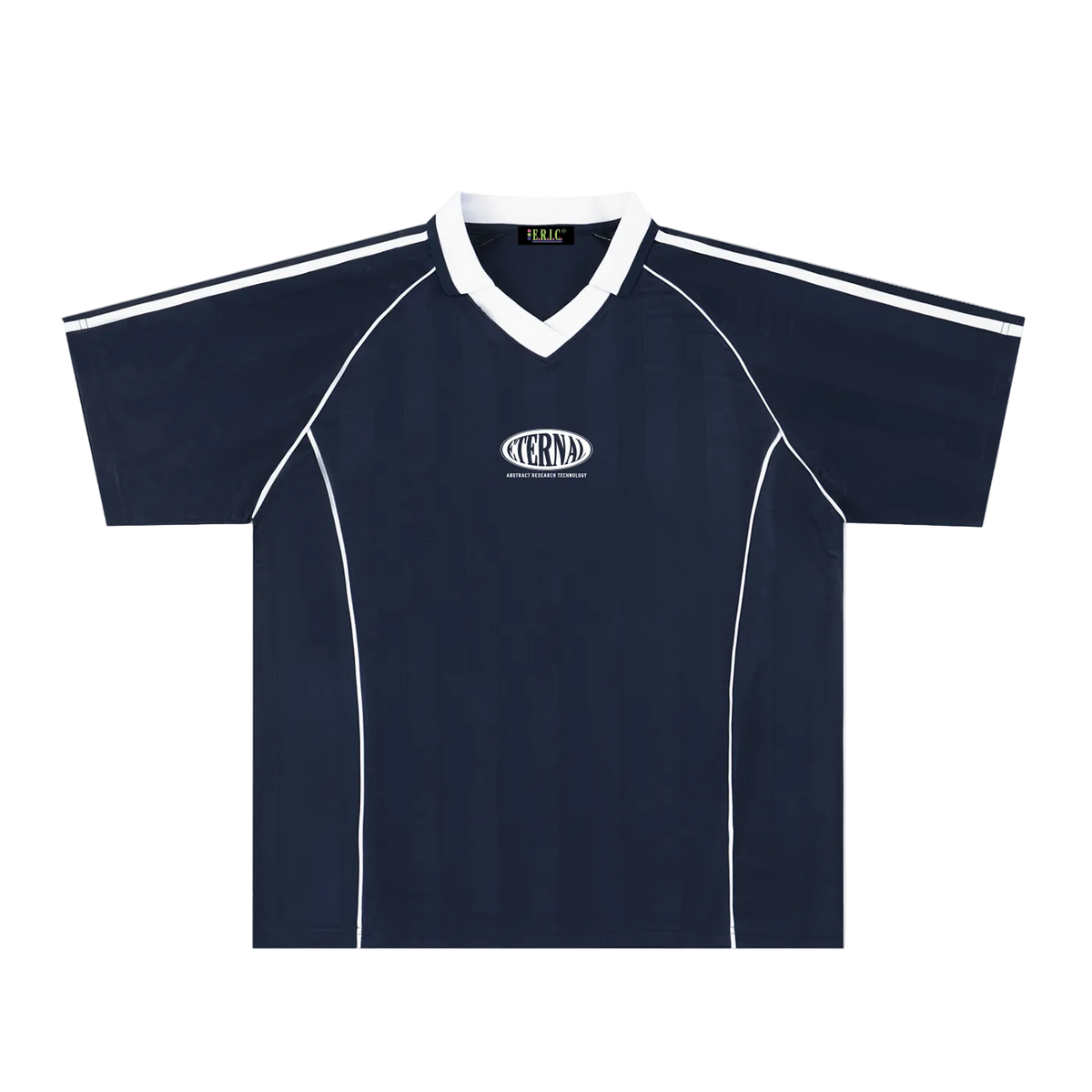 Oval Logo Shadow Stripe Collared Soccer Jersey