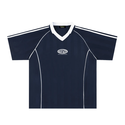 Oval Logo Shadow Stripe Collared Soccer Jersey