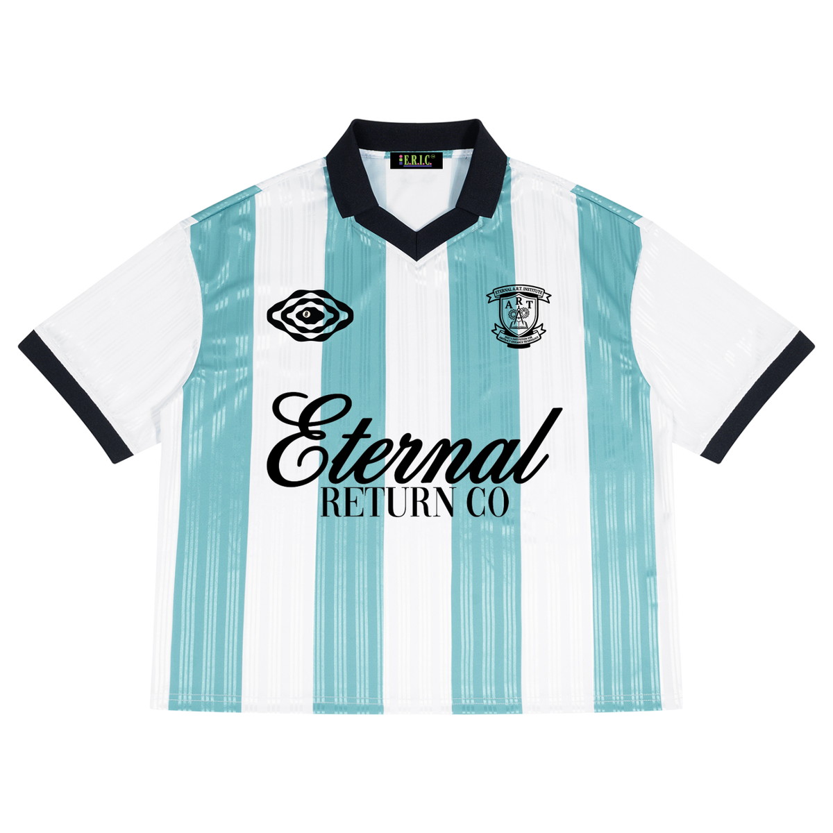 Unisex Boxy Striped Collared Soccer Jersey