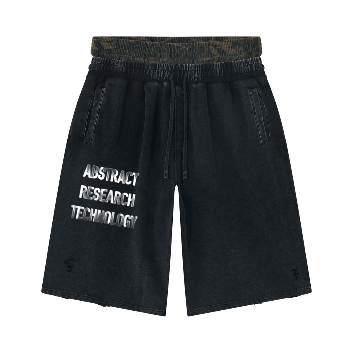 Unisex Vintage Wash Distressed Wide Leg Shorts