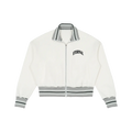 Zip Jacket - ETERNAL Striped Rib Collar Cropped Jacket