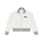 Zip Jacket - ETERNAL Striped Rib Collar Cropped Jacket