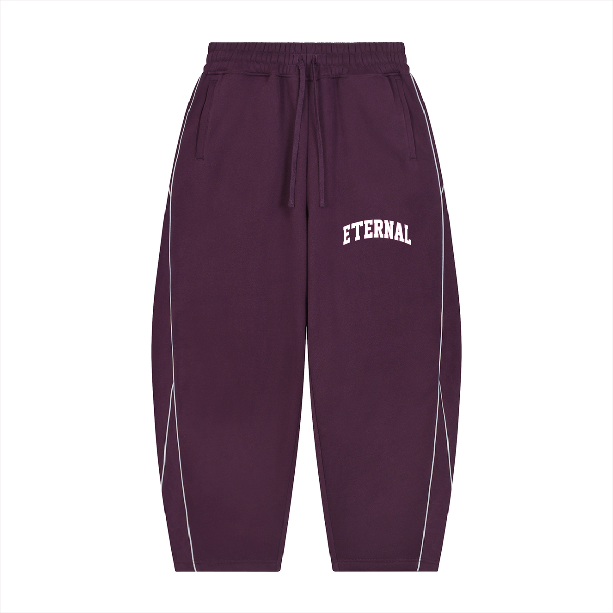 Unisex Piping Fleece Barrel Leg Sweatpants