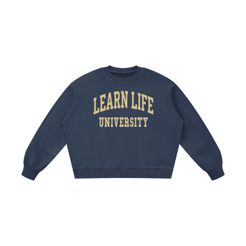 "LEARN LIFE" Vintage Washed Crewneck Sweatshirt