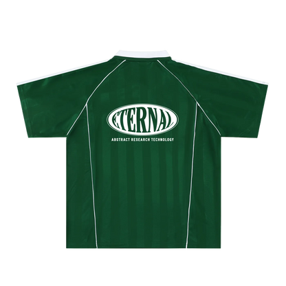 Oval Logo Shadow Stripe Collared Soccer Jersey