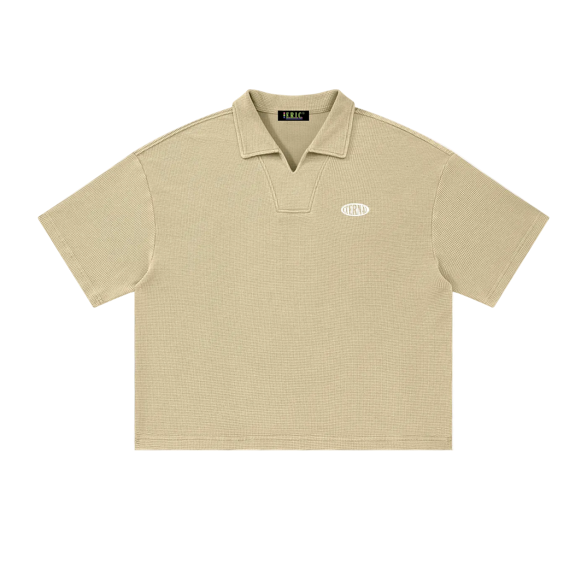 Oval Logo Vintage Wash Waffle Boxy Polo Shirt