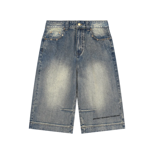 Vintage Wash Baggy Denim Shorts