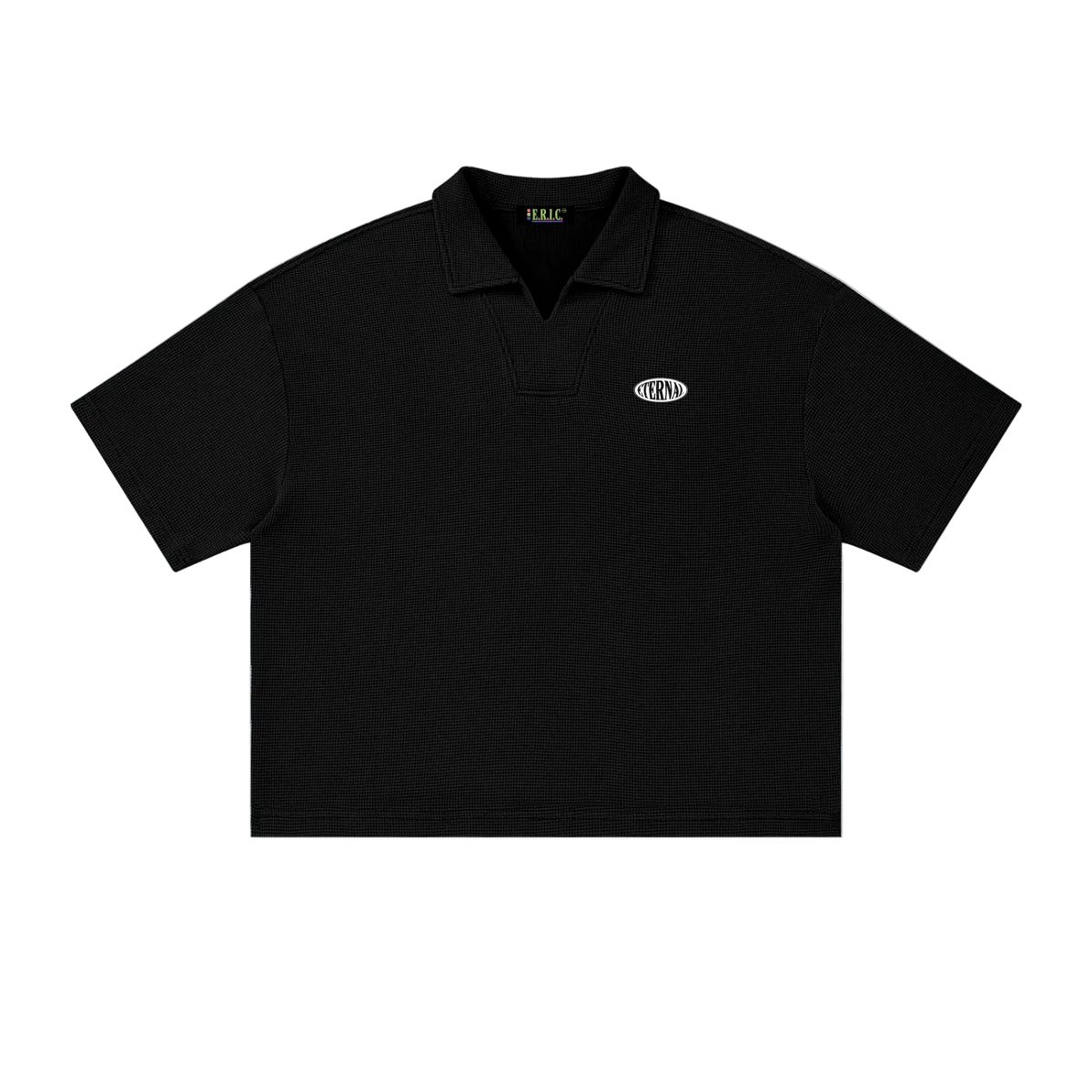 Oval Logo Vintage Wash Waffle Boxy Polo Shirt