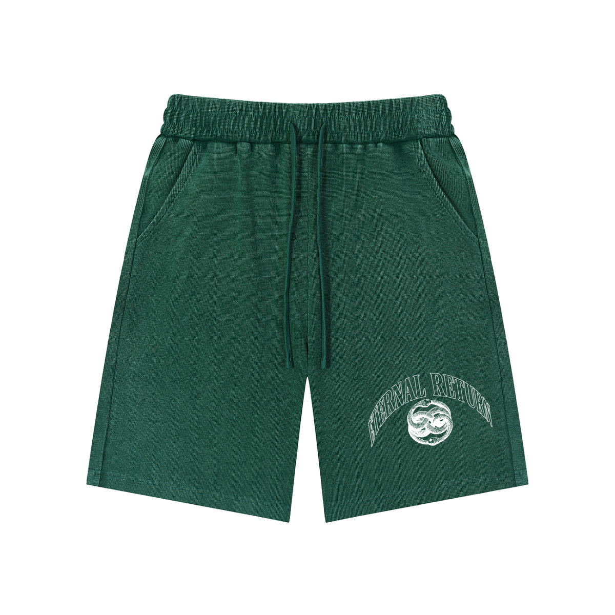 Serpent Mineral Wash Waffle Knit Shorts