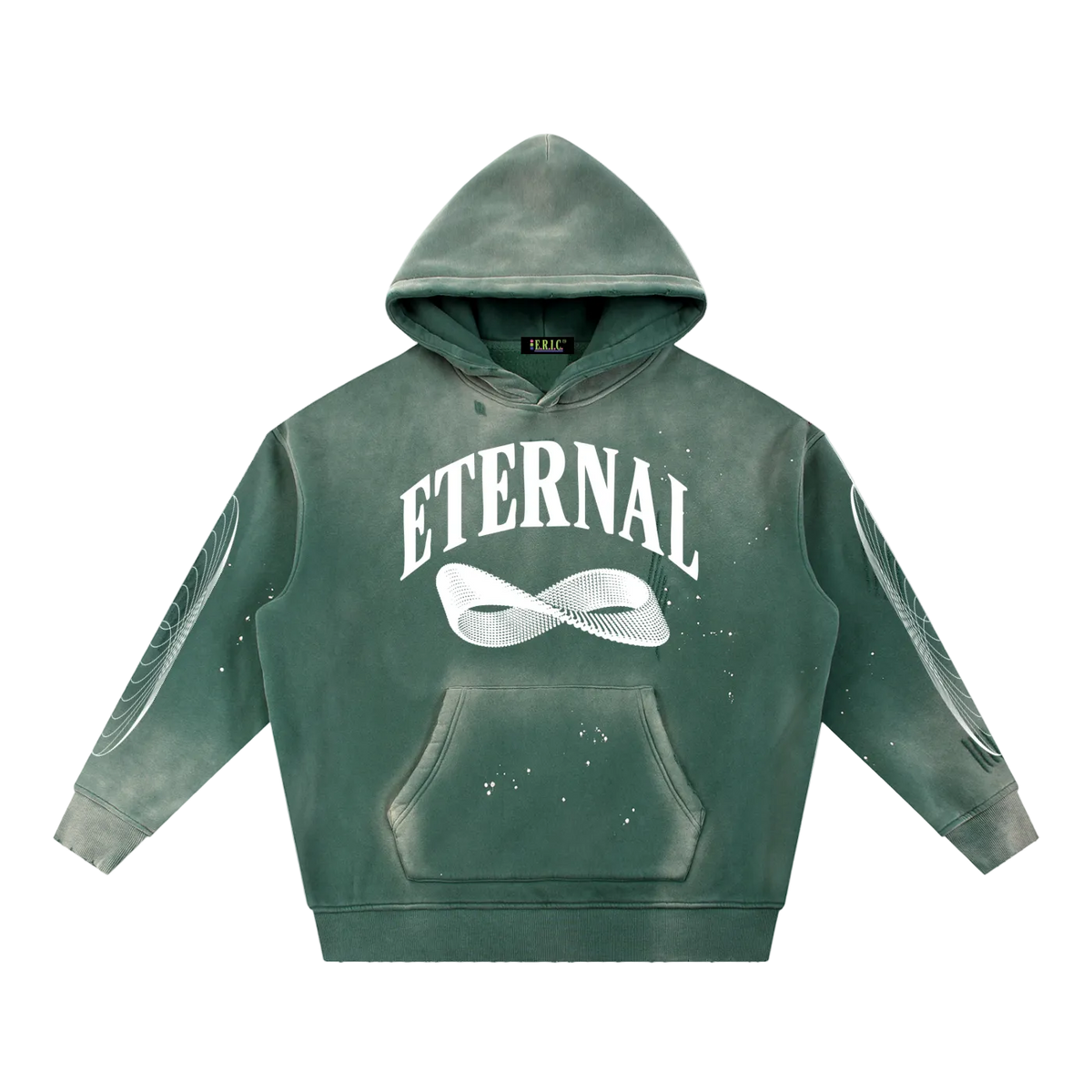 Möbius Vintage Washed Frayed Fleece Hoodie