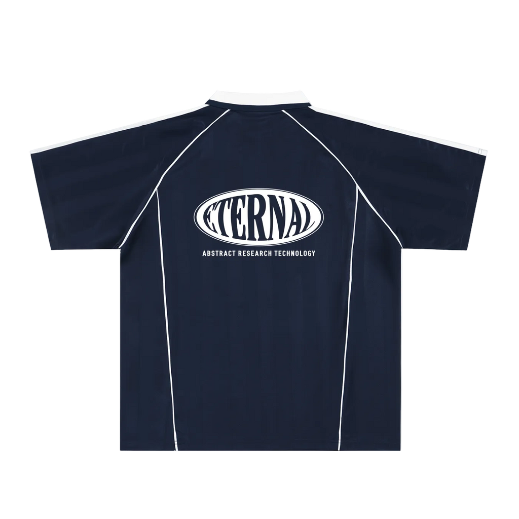 Oval Logo Shadow Stripe Collared Soccer Jersey