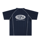 Oval Logo Shadow Stripe Collared Soccer Jersey