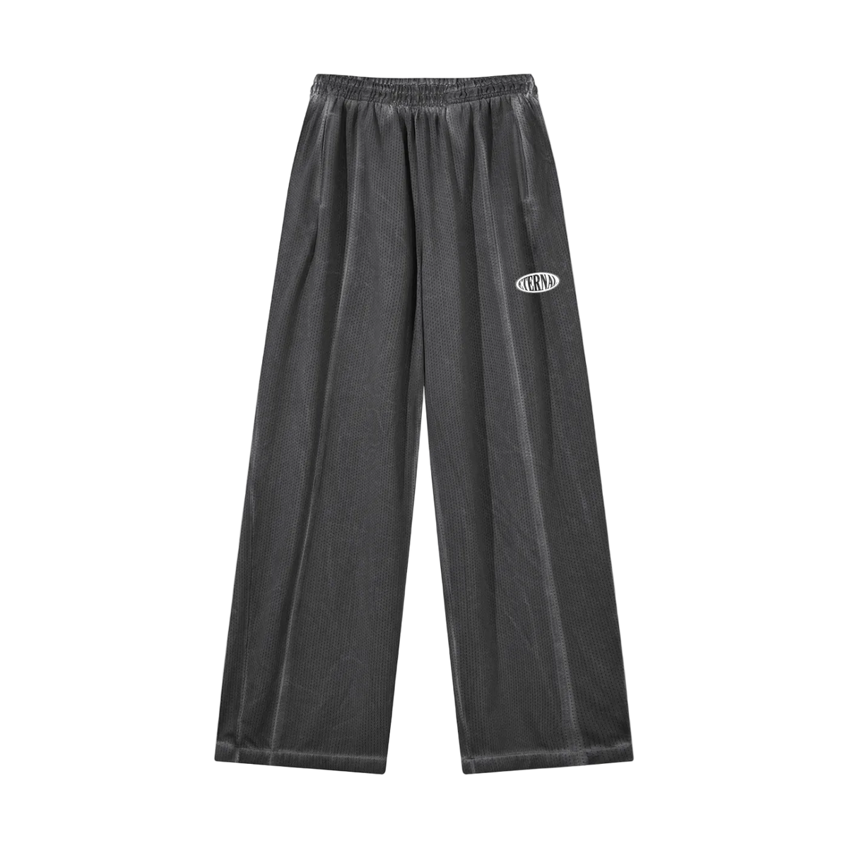 Oval Logo Vintage Wash Wide Leg Mesh Sweatpants