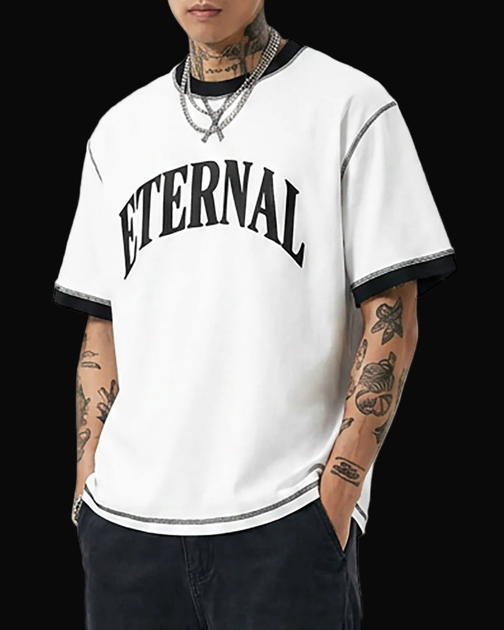 Arc Contrast-Stitched Cotton Tee