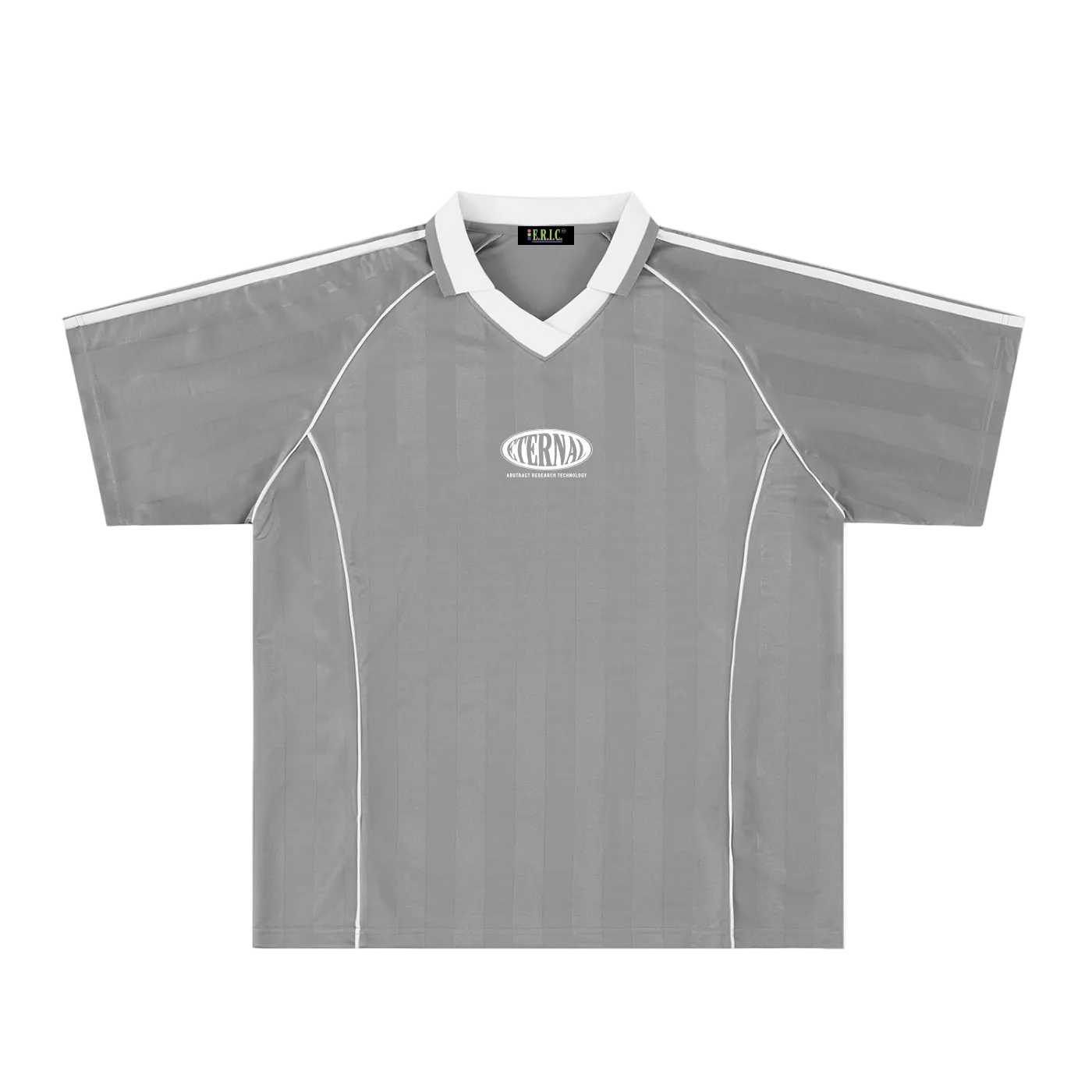 Oval Logo Shadow Stripe Collared Soccer Jersey