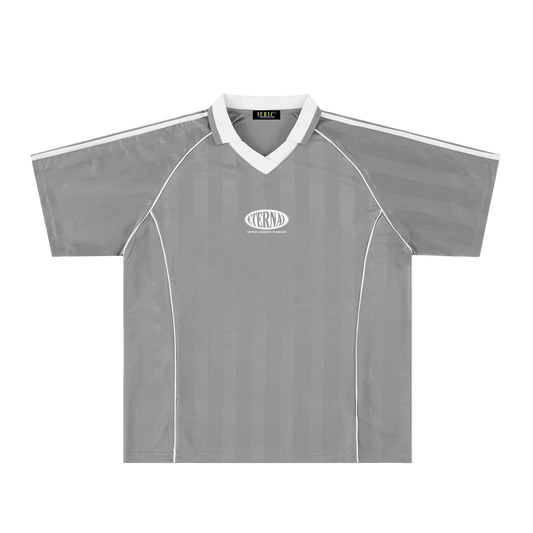 Oval Logo Shadow Stripe Collared Soccer Jersey