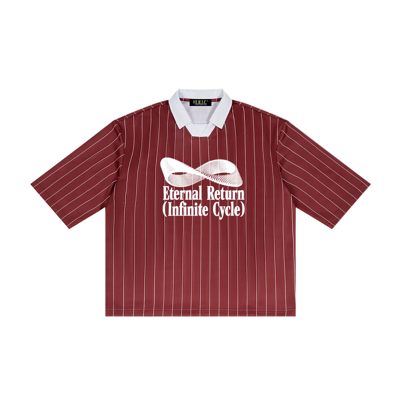 Classic Logo Pinstripe Collared Soccer Jersey