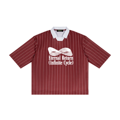 Classic Logo Pinstripe Collared Soccer Jersey